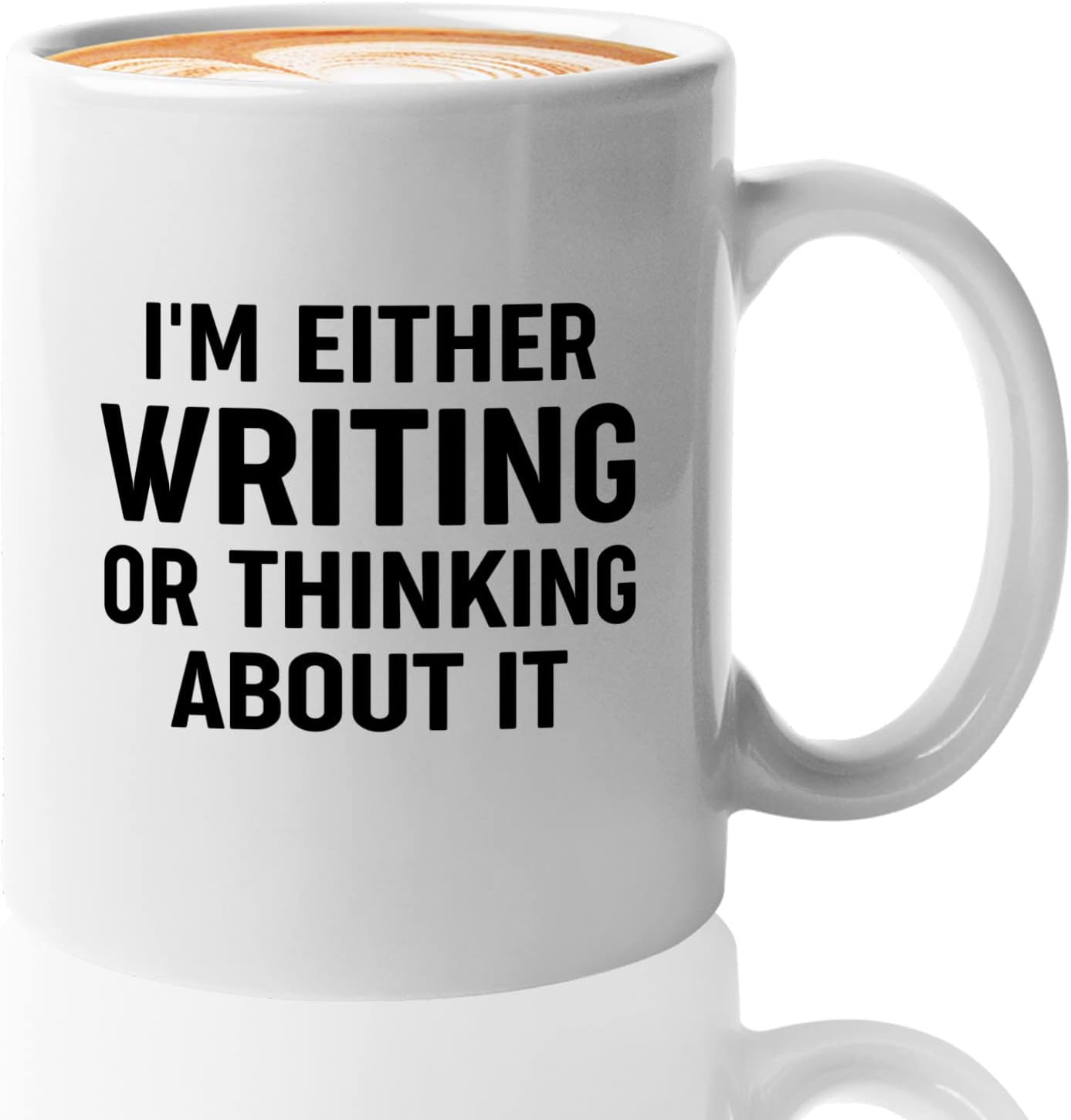 Journalist Coffee Mug 11oz White -Writing or Thinking - Reading Lover Book Club Gift Author Appreciation Writer Journalism Novelist Scriptwriter