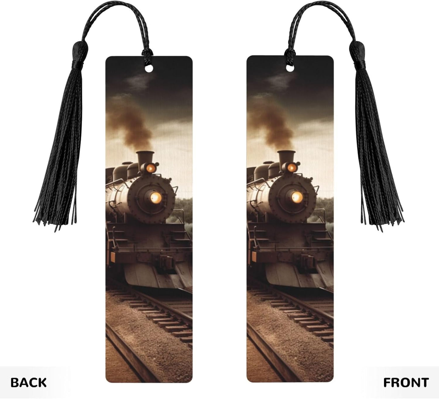 5 Pieces Wooden Bookmark for Men Women Book Markers Craft Unique Handmade Book Marks with Tassel Pendant Train and Railway Wood Bookmark for Book Lovers Teachers Birthday Gift