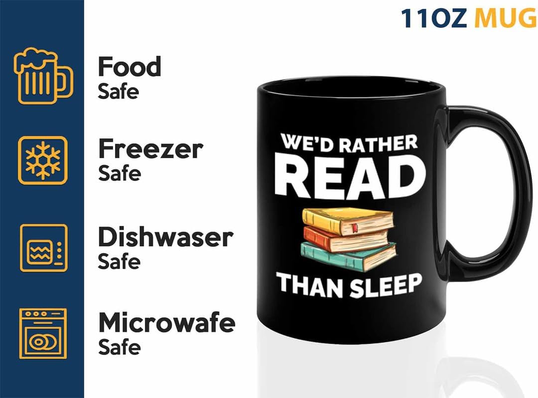 Book Lover Coffee Mug 11oz Black - Read than sleep - Gift For Poets Bookish People Bibliophile Librarian Book Club Reader