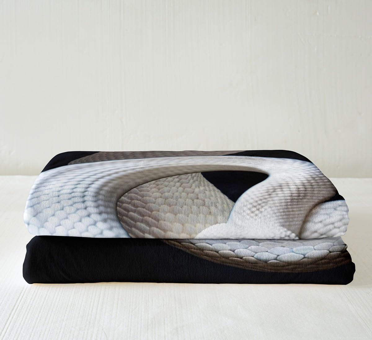 Manfei Snake Bed Throws for Kids Boys Teens 3D White Snake Printed Flannel Fleece Blanket for Couch Sofa Wild Reptile Animal Throw Blanket Cozy Luxury Bed Blanket, Throw Size (50 x 60 Inches)