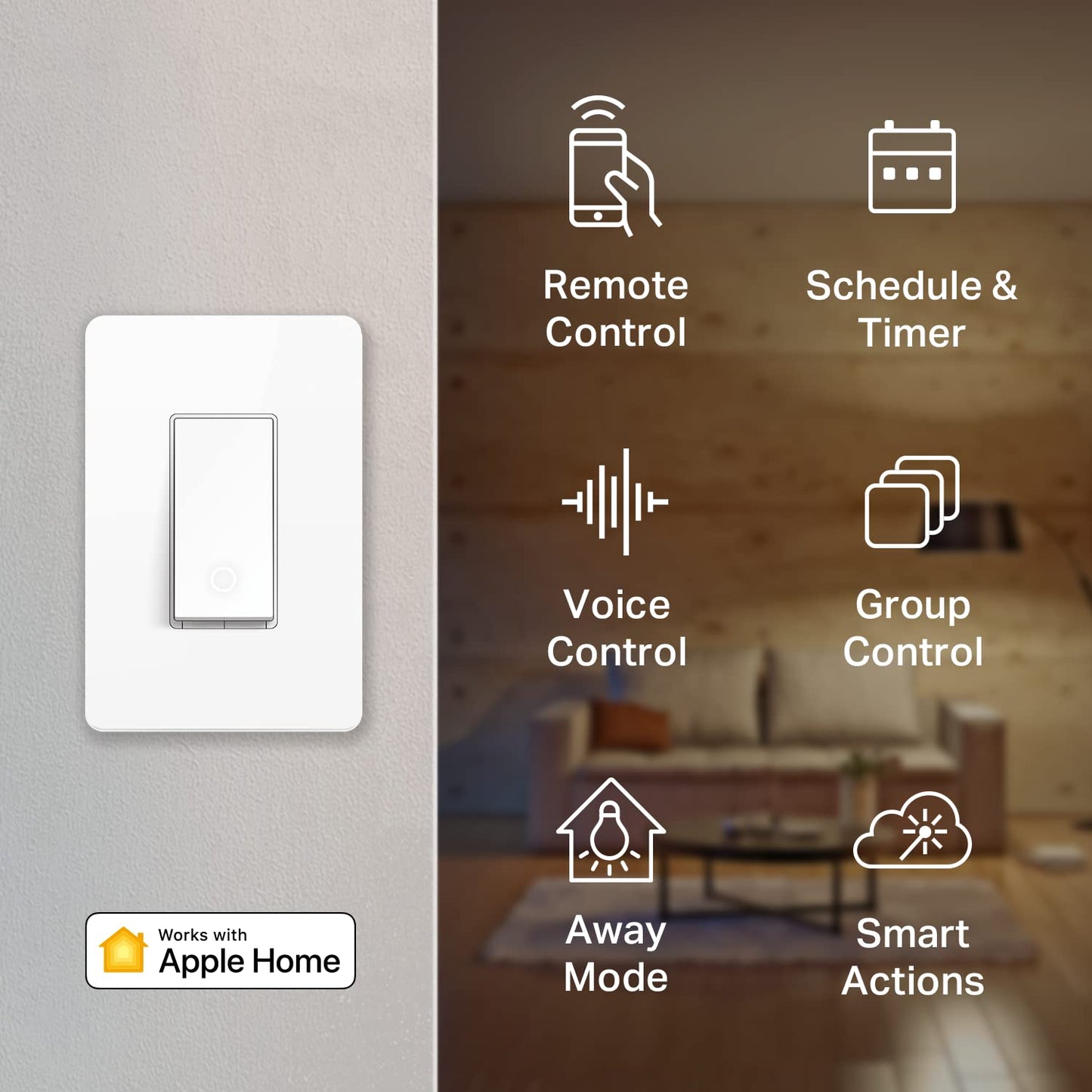 Kasa Smart Kasa Apple HomeKit Smart Light Switch KS200P3, Single Pole, Neutral Wire Required, 2.4GHz Wi-Fi Light Switch Works with Siri, Alexa & Google Home,UL Certified, No Hub Required,White, 3-Pack