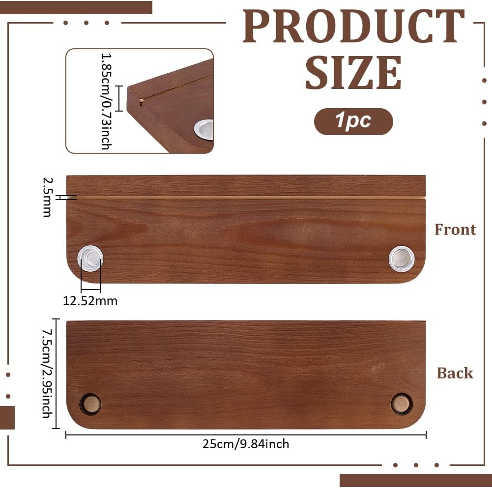 FINGERINSPIRE Wooden Tarot Card Holder 3x10x0.73inch Coffee Rectangle Tarot Card Holder Card Display Stand Wood Oracle Cards Stand for Meditation, Daily Affirmation Card Case Reading Accessories