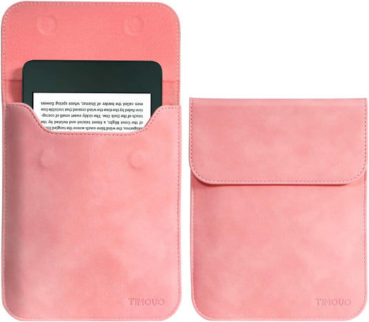 TiMOVO 6 Inch Sleeve for All E-Reader Book, 11th Generation 2024/2022, Protective Sleeve Cover Case with Pocket for Kobo Clara Colour Devices, Pink