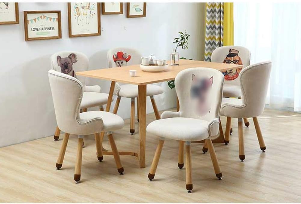 Comfortable Chair Dining Chairs,Cotton Linen Upholstered Lounge Chair Makeup Stool,Accent Side Chairs with Solid Wood Legs(Highly fine-tunable),for Restaurant/Pub/Cafe/Living Room/Hotel/Kitchen Lei