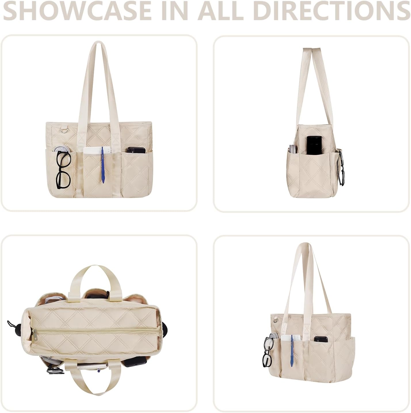 Tote Bag for Women with Zipper - Teacher, Nursing & Travel Weekender Work Bag