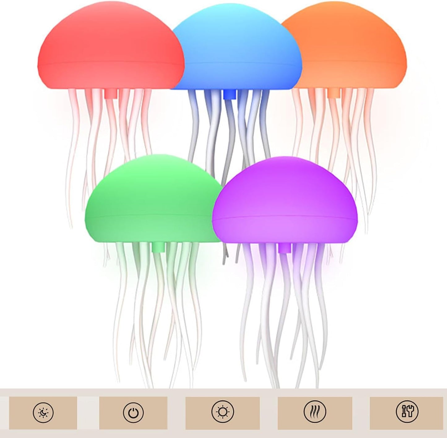 Jelly Lamp - Voice Control LED Jellyfish Light | Floating Rechargeable Night Lamp with Smart Table Design for Bedside, Parents, Kids, Bedroom, Office, and Relaxing Ambient Lighting