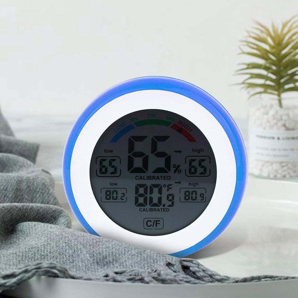 Room Thermometer - Household Electronic Hygrometer Indoor with Touch Screen(D)