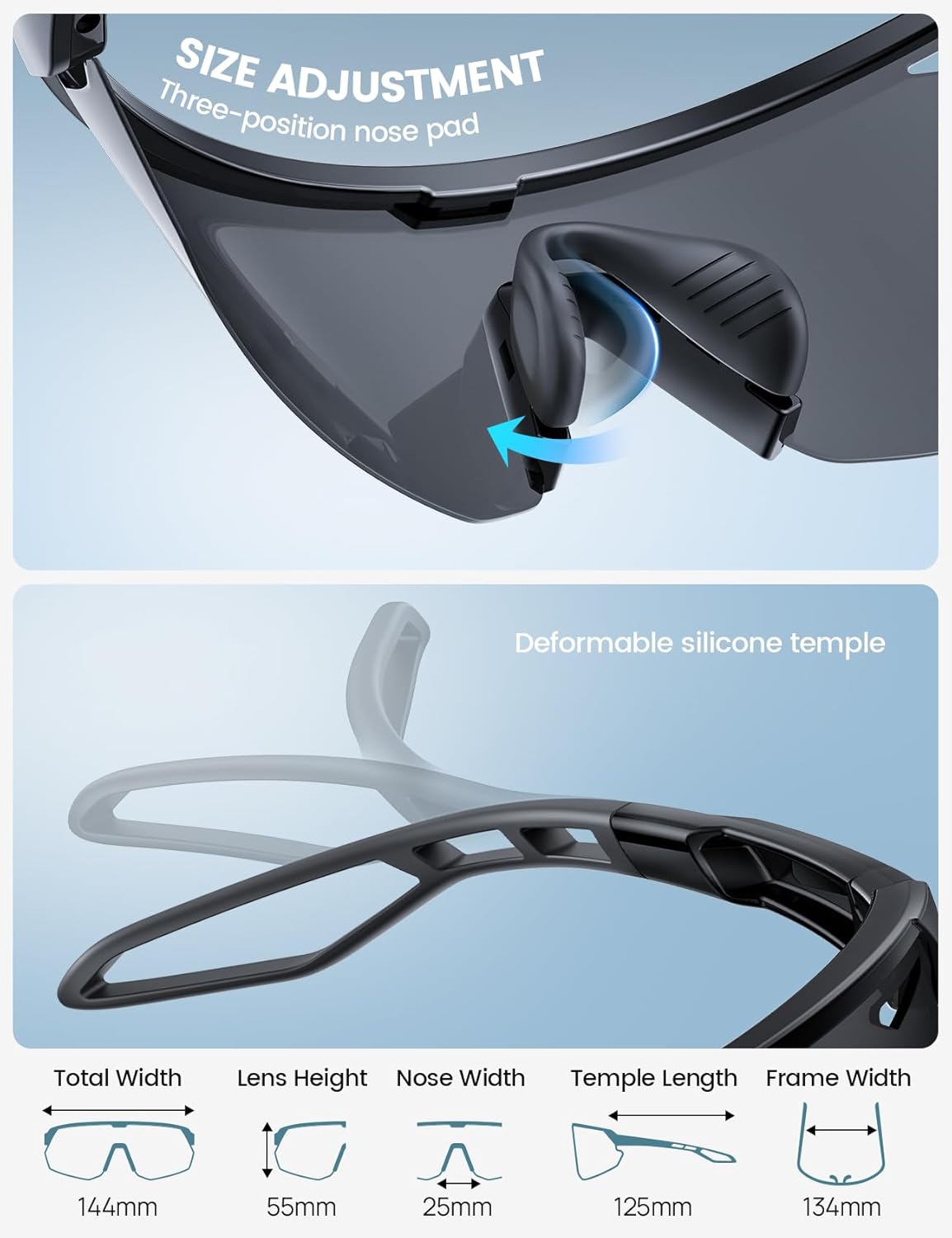 Lamicall 24g Polarized Sports Sunglasses for Men Women - UV400 Protection Sun Glasses Gifts for Running Cycling Baseball