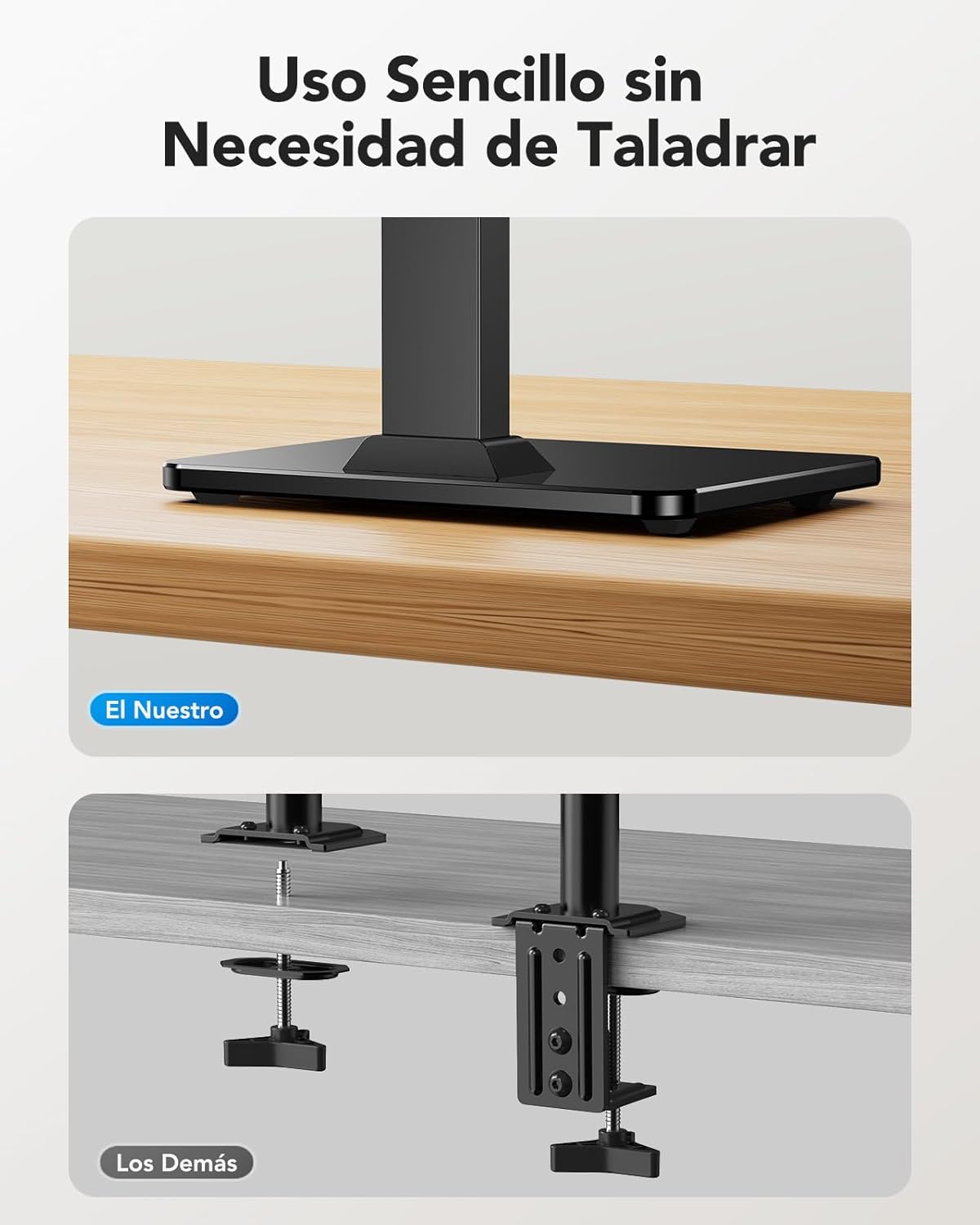 HUANUO Monitor Stand, Freestanding VESA Mount for 13 to 34 Inch Screens, Holds up to 44lbs, 5 Height Options, Swivel Desk Stand Riser With 360 Rotation, VESA 75x75mm/100x100mm