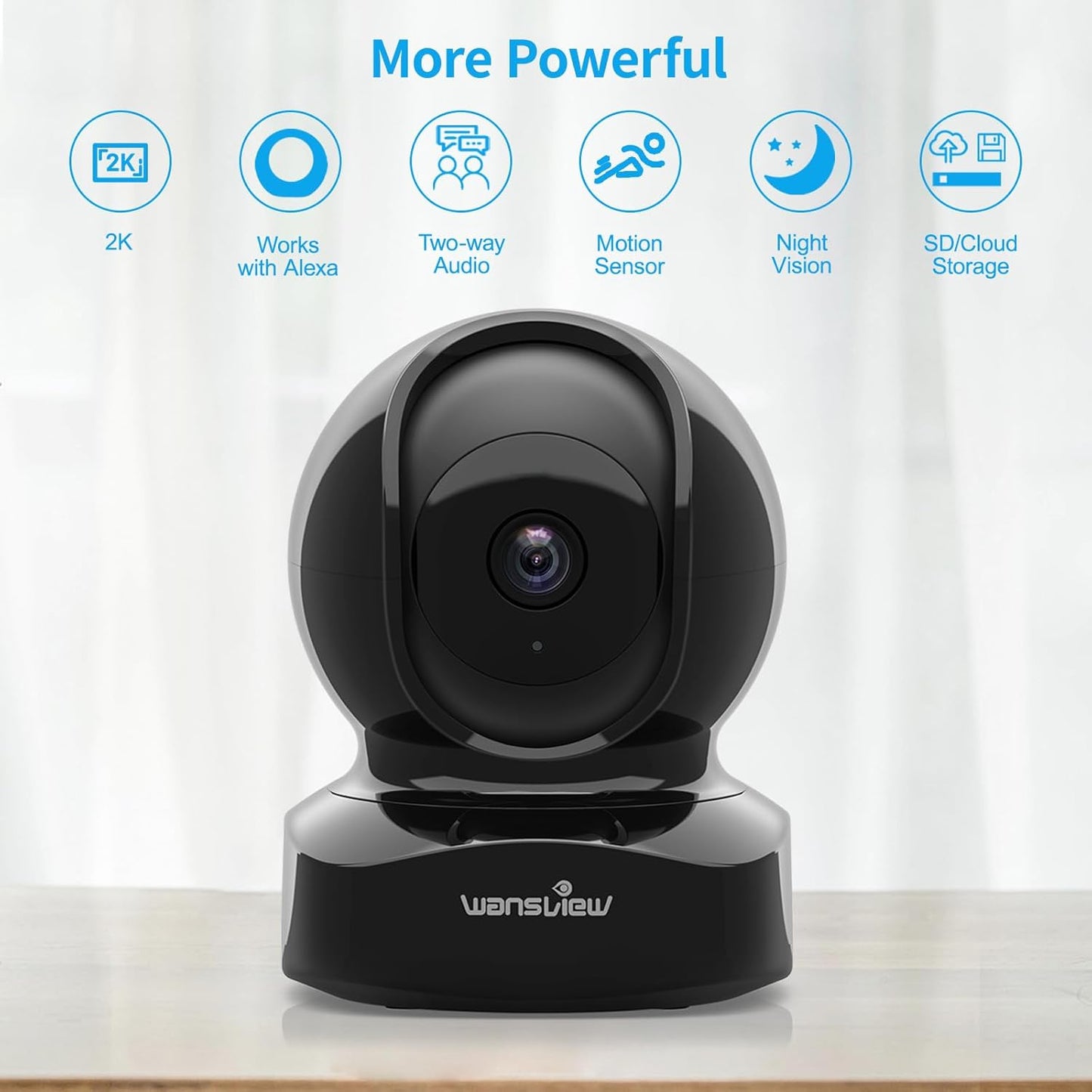Wireless Security Camera, IP Camera 1080P HD Wansview, WiFi Home Indoor Camera for Baby/Pet/Nanny, Motion Detection, 2 Way Audio Night Vision, Compatible with Alexa, with TF Card Slot and Cloud