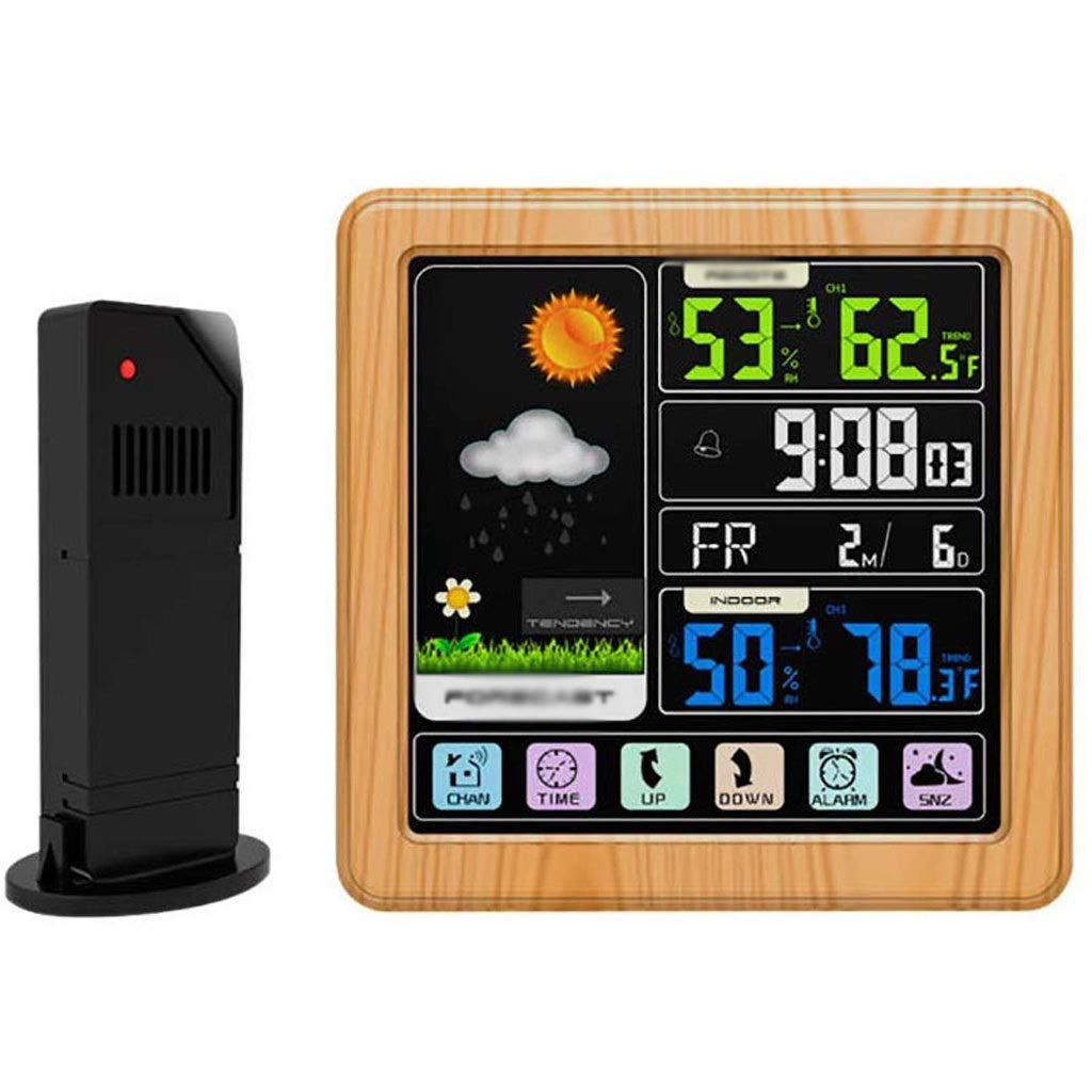 Room Thermometer - Touch Screen Home Indoor and Outdoor Temperature and Humidity Meter Weather Forecast(D)