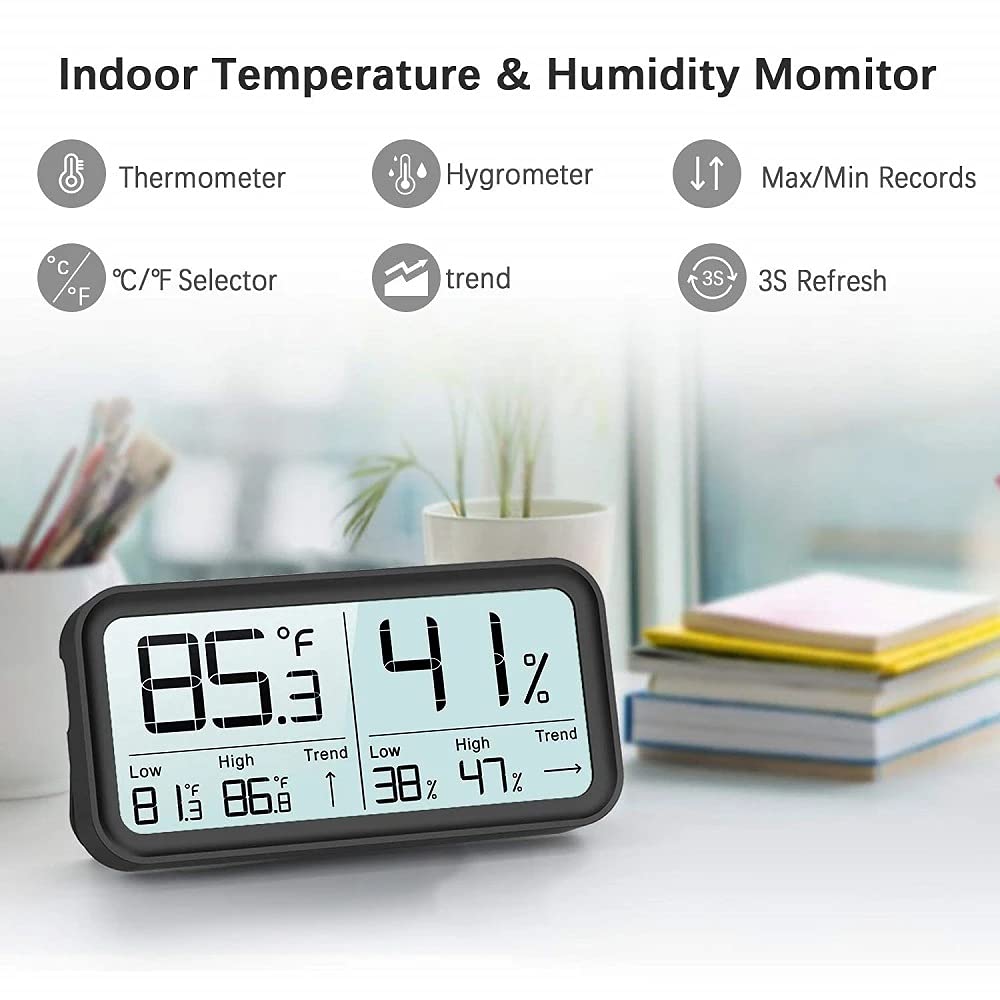 LCD Digital Temperature Humidity Meter Home Indoor Electronic Hygrometer Thermometer Sensor Gauge Weather Station