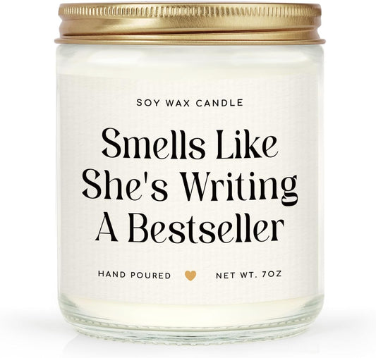 SteadStyle Writer Gifts for Women - Creative Future Author Gifts for Writers, Cool Presents for Book Novelist Screenwriter Writing Enthusiasts Author Inspiration Lavender Scented Soy Wax Candles 7oz