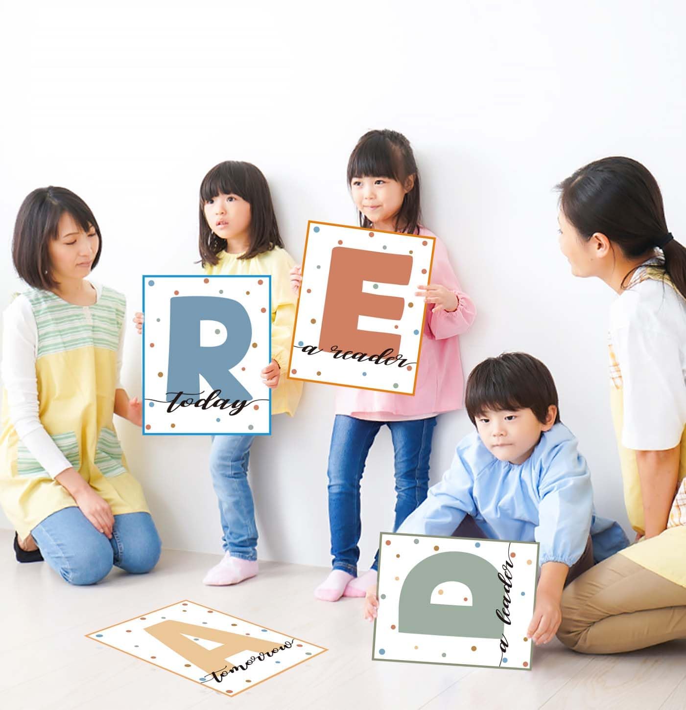 AVXINSOK Boho Reading Posters for Classroom Decorations Read Sign Bulletin Board Set for Pre-School Elementary Middle School Reading Room Library Wall Decor