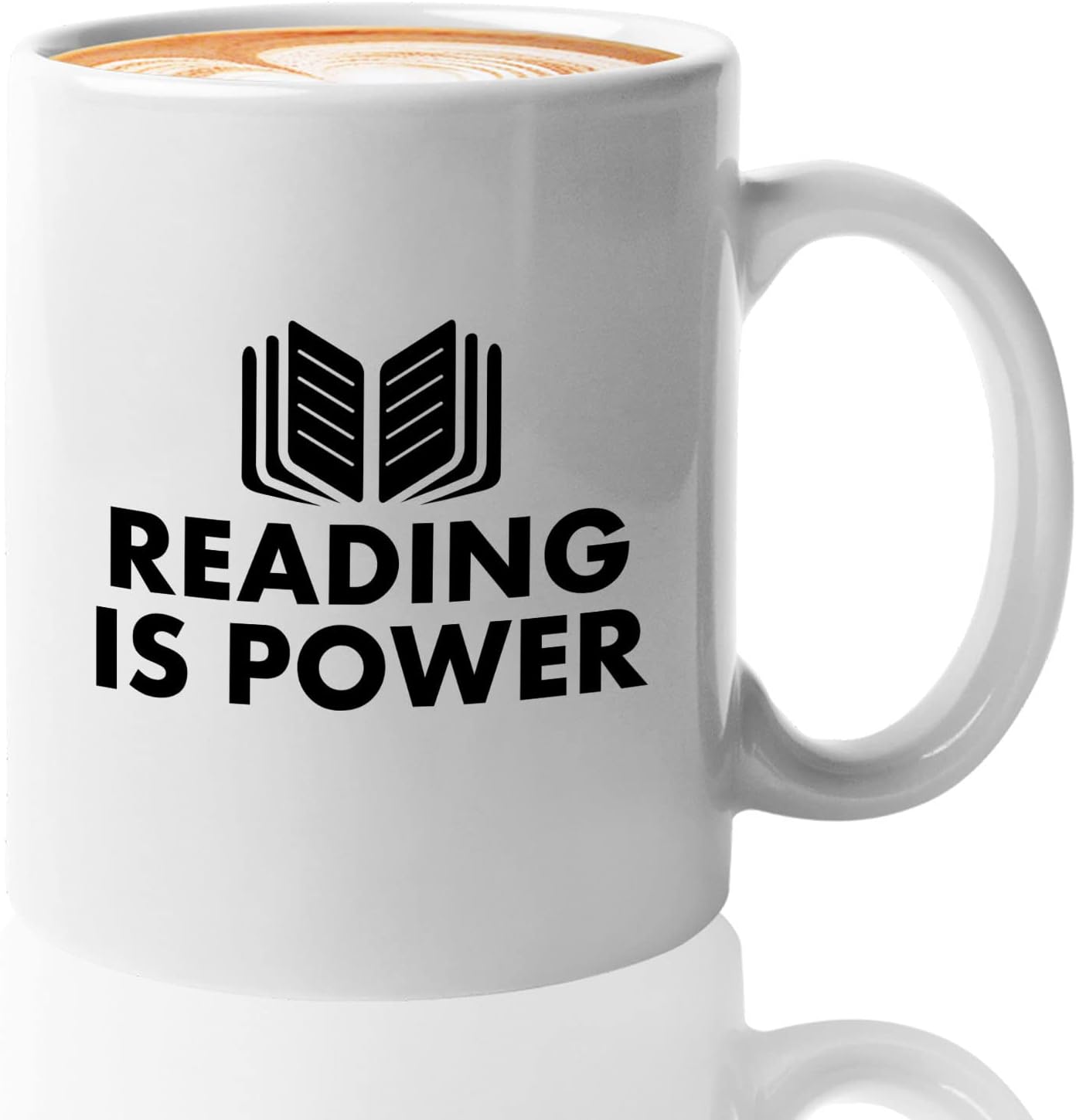Book Lover Coffee Mug 11oz White - Reading is power - Literary librarian Literature Bookworm Historian Public Library Curator Bibliophile Bibliolater