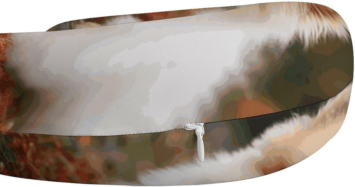 Short-haired Pomeranian Dog Neck Pillow Memory Foam U Shaped Pillows Portable Pillows for Shoulder Travel Head Support Pillow with Concealed Zipper for Airplane Car Home Office