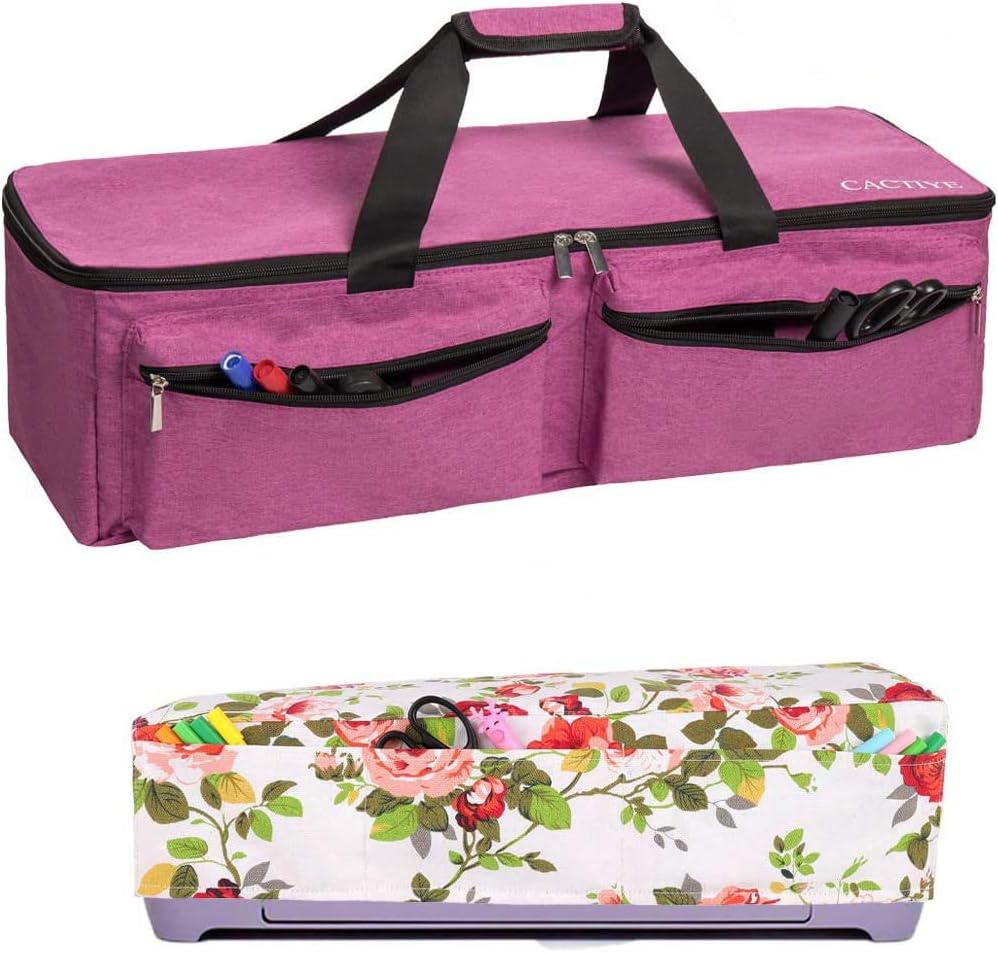 Carrying Bag Compatible with Cricut Explore Air and Maker, Waterproof Tote Bag Compatible with Cricut Explore Air and Supplies (pink, 1+1)