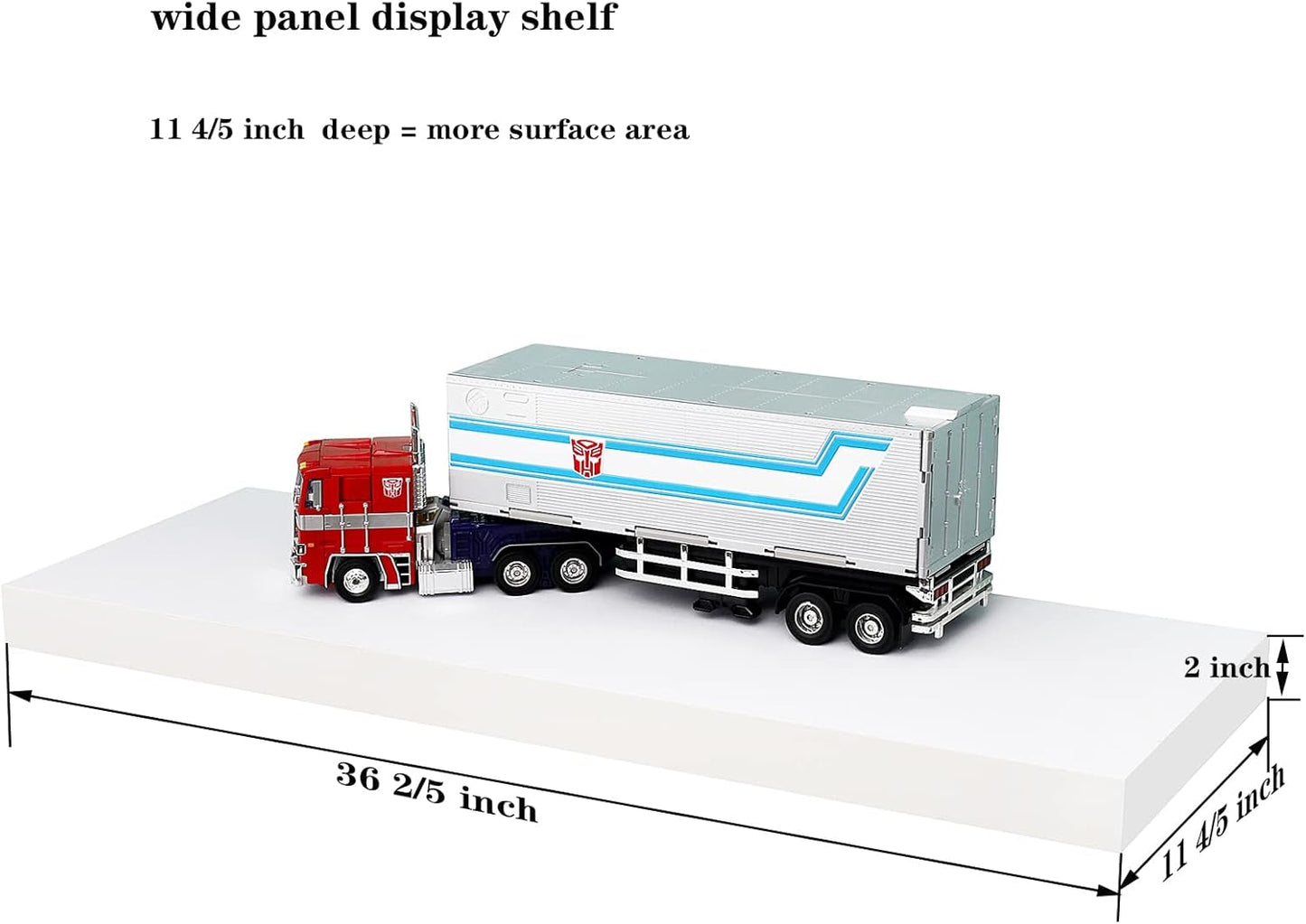 White 36" Floating Wall Mounted Shelves 2 Pack,12 Inch Deep Wide Panel Display Ledge Shelf,35.43" L x 11.81" D x 2" T