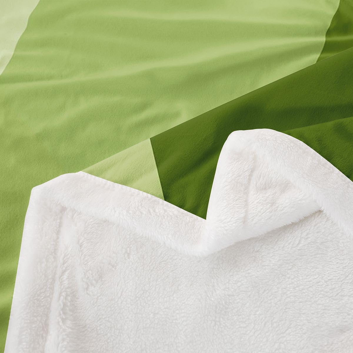 Feelyou Geometric Abstract Throw Blanket Green White Soft Fleece Sherpa Cozy Fuzzy Plush Warm Modern Art Fuzzy Plush Throw Luxury Baby 30"x40" for Bed Couch Living Room