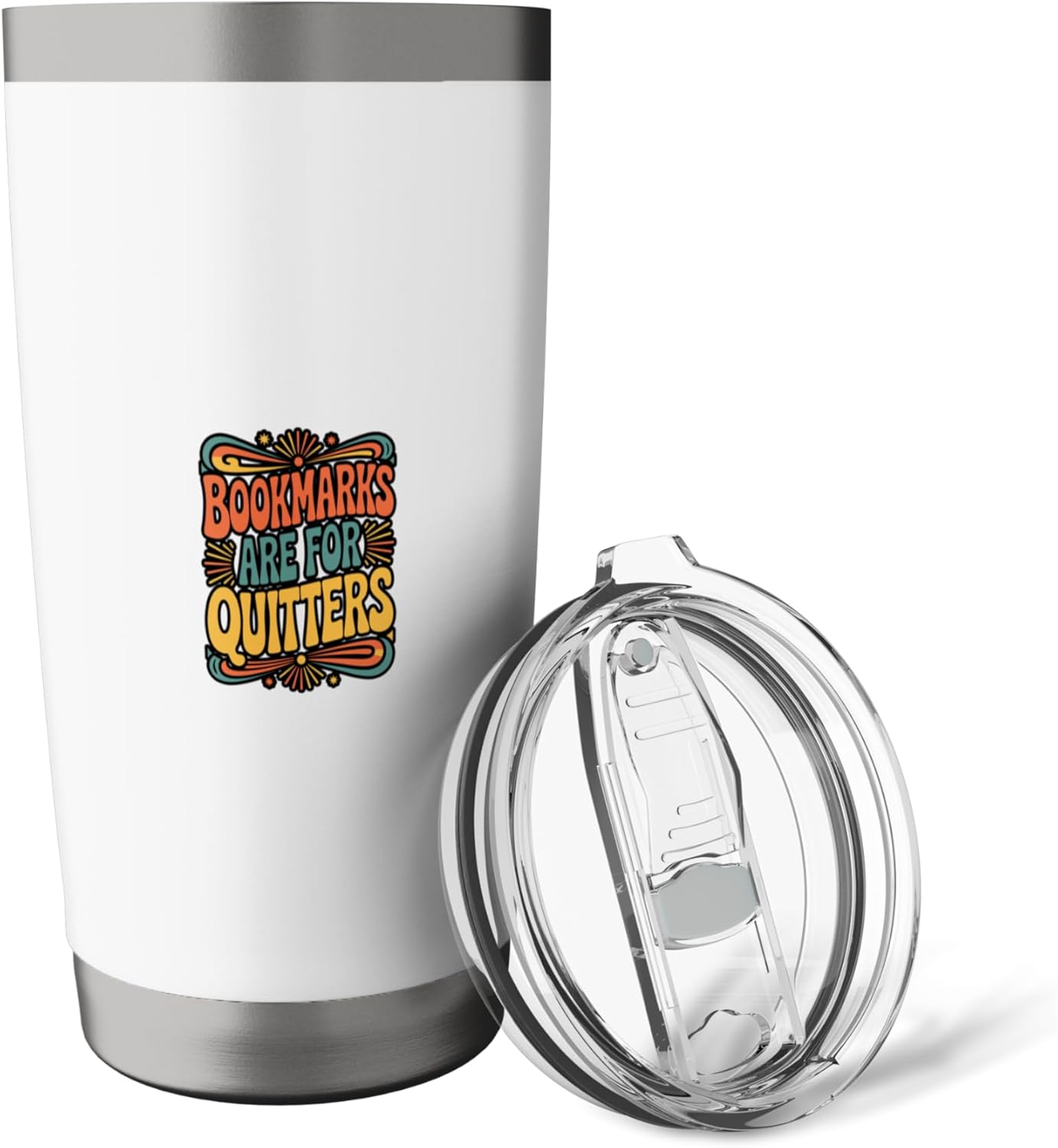 Bookmarks Are For Quitters Retro Reading Meme Stainless Steel Insulated Tumbler