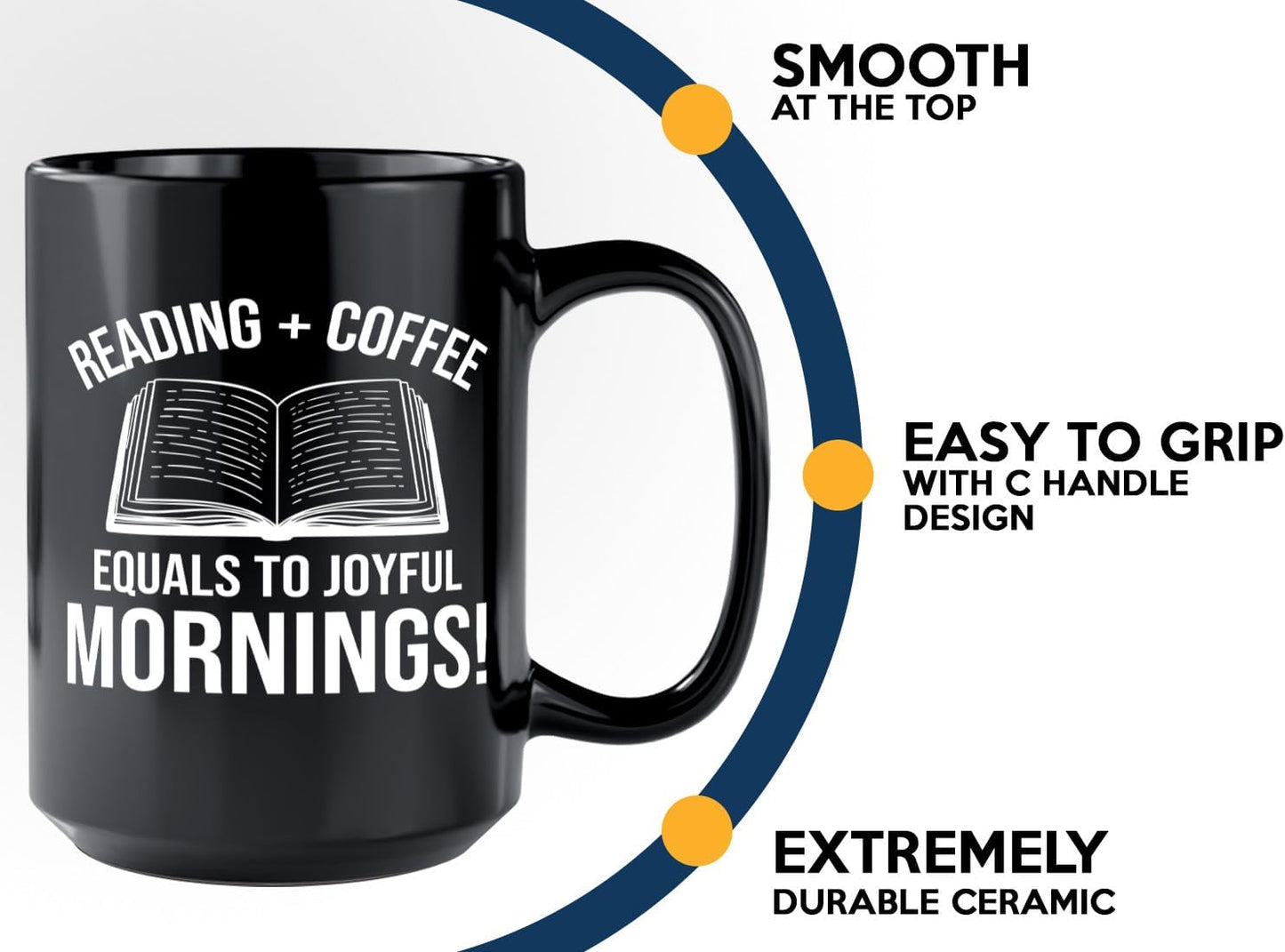 Book Lover Coffee Mug 15oz Black -Reading Coffee equals - Bookworm Literature Library Book Lover Reader Booked Editor Intellectual Studious