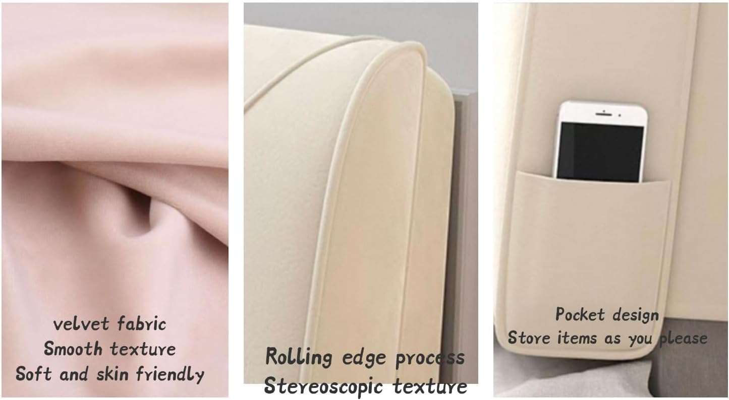Large Day Bed Pillow Wall Pillow Bedside Cushion Bed Rest Reading Pillows Bolster Lumbar Support Backrest with Removable Headboard Cover(Size:90cm/35.4in,Color:Purple1)