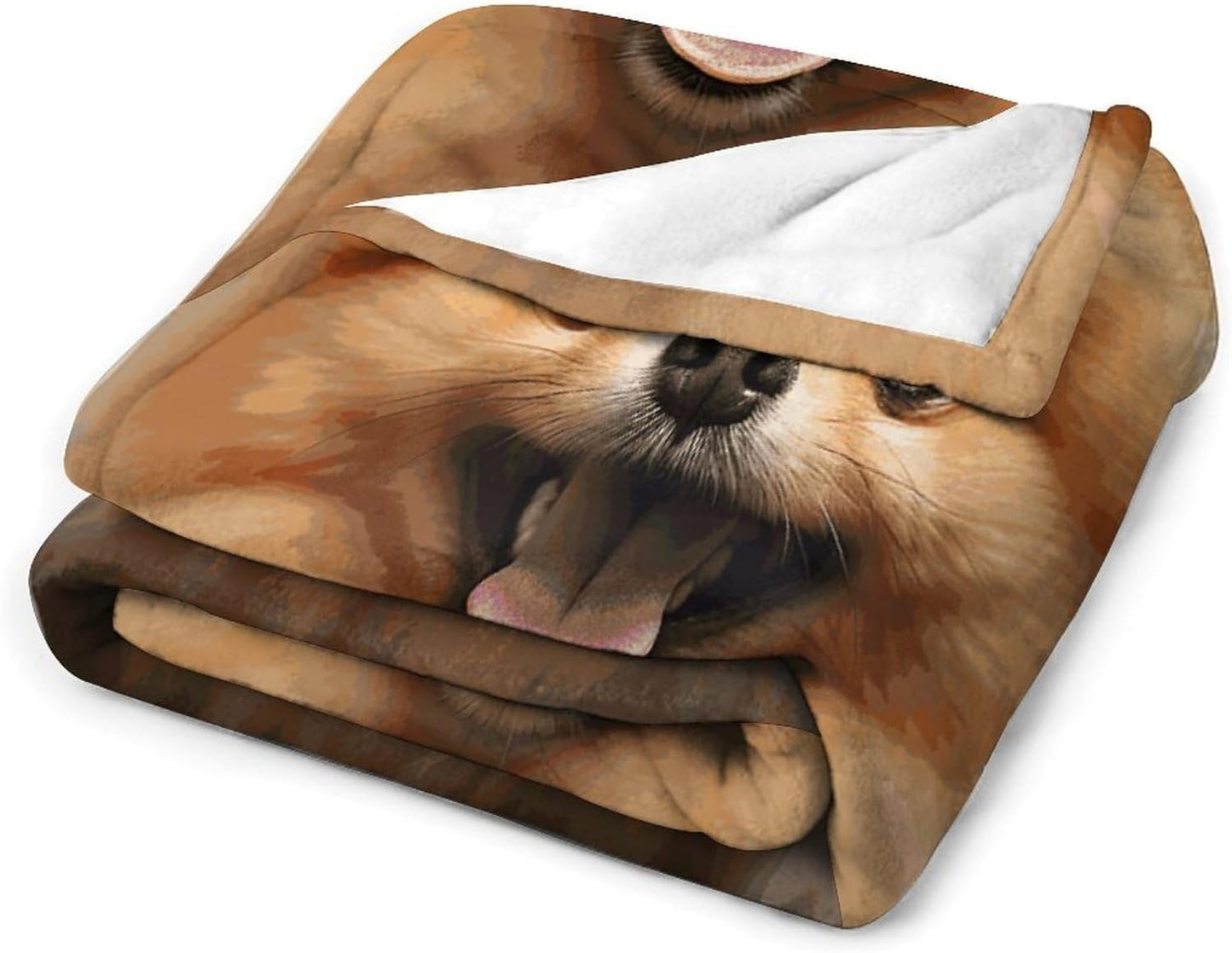 Pomeranian Blanket Super Soft Lightweight Throw Blanket Cute Cozy Warm Bed Blanket Decorative Fuzzy Blanket All-Season Home Decor Gift for Sofa Couch Living Room 60"*80"（150 * 200cm）