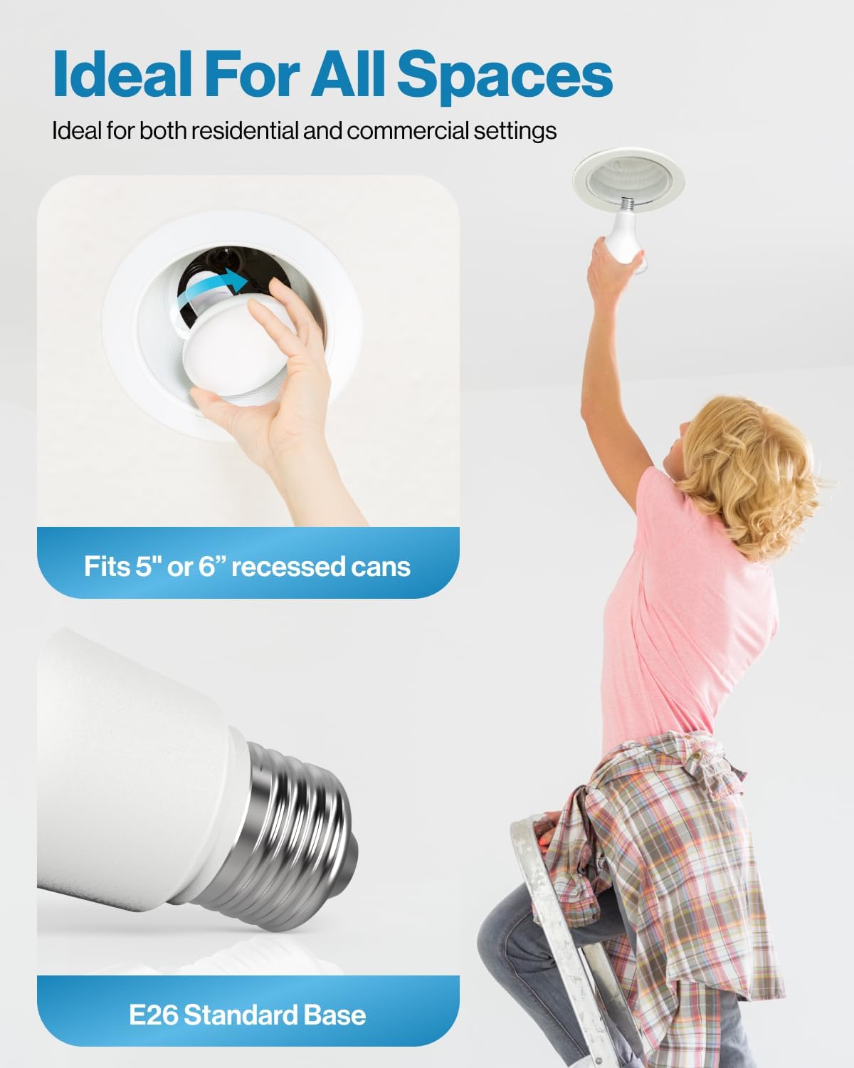 Sunco 12 Pack BR30 Light Bulbs LED, Recessed Can Light Bulbs, Indoor Flood Bulb, 850 LM, 11W (65W Equivalent), 2700K Soft White, Dimmable, E26 Base, for Home, Kitchen, Bedroom UL