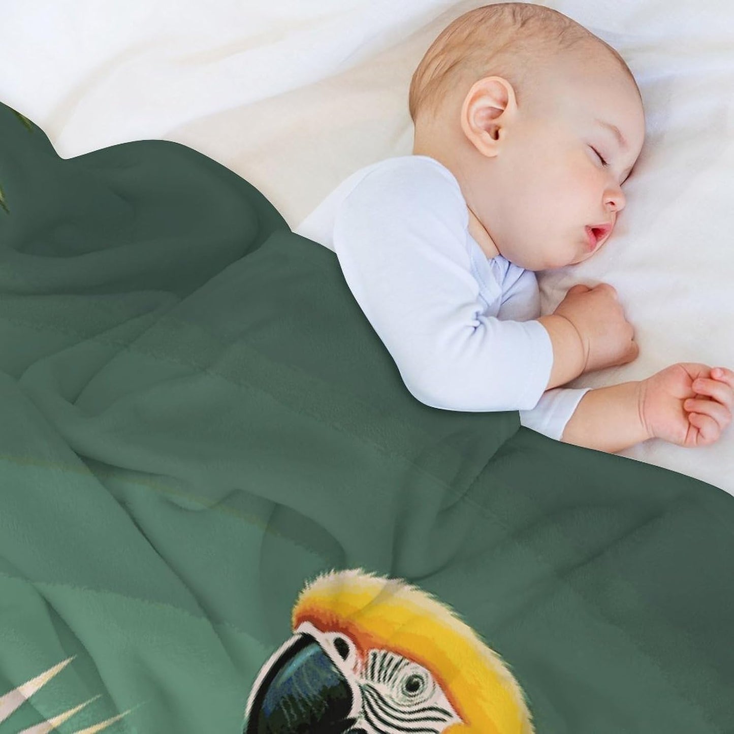 Summer Parrot Pineapple Bird Blanket Super Soft Lightweight Throw Blanket Cute Cozy Warm Bed Blanket Decorative Fuzzy Blanket All-Season Home Decor Gift for Sofa Couch Living Room 50"*60"（130*150cm）