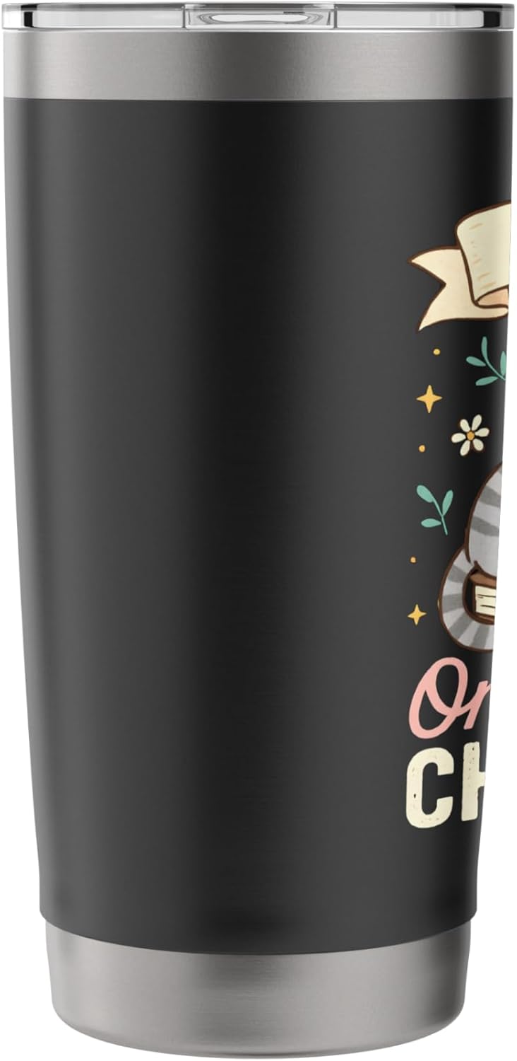 Book Lover Cute Cat Coffee Just 1 More Chapter Cozy Reading Stainless Steel Insulated Tumbler