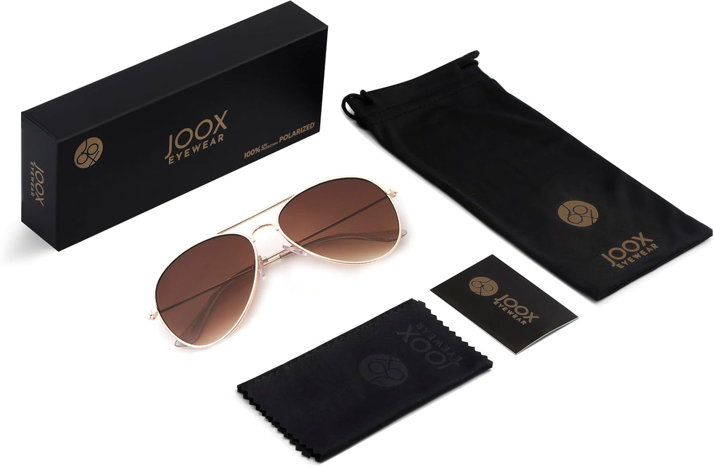 JOOX Polarized Aviator Sunglasses for Women Men, UV400 Protection Lens and Lightweight Metal Pilot Frame