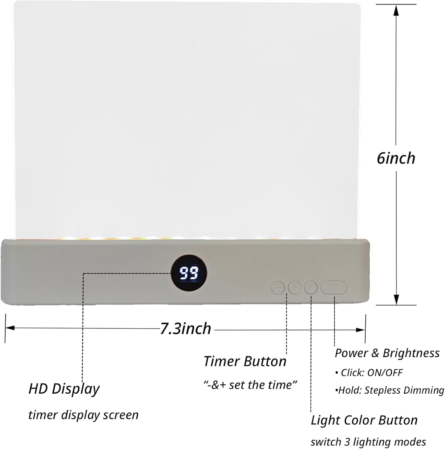 Book Light for Night Reading, Rechargeable Flat Page Light with Even Illumination & Eye-Friendly Dimming, Protective Scratch-Free Pouch Included, Portable Lamp for Bed, Airplane & Travel (white)