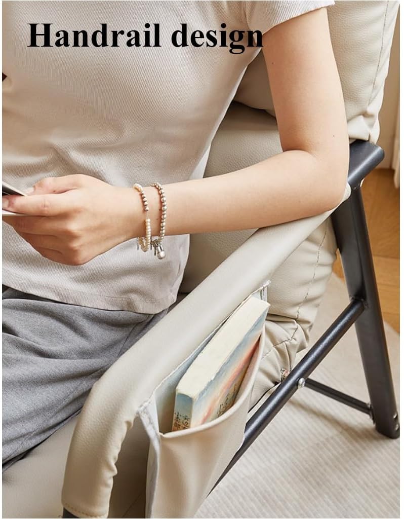 Recliner Lunch Break Lazy Chairs Armchair Adjustable Back and Footrest,Reading Chair Computer Chair Ergonomic Lounge Chair Reclining Sofa Chair(White)