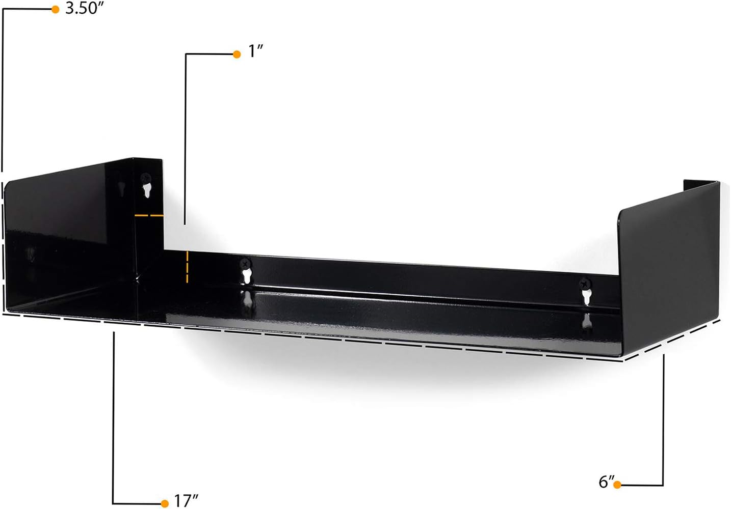 Wallniture Bali Black Bookshelf and CD DVD Storage Shelf Set of 3, Metal Floating Book Shelves for Wall