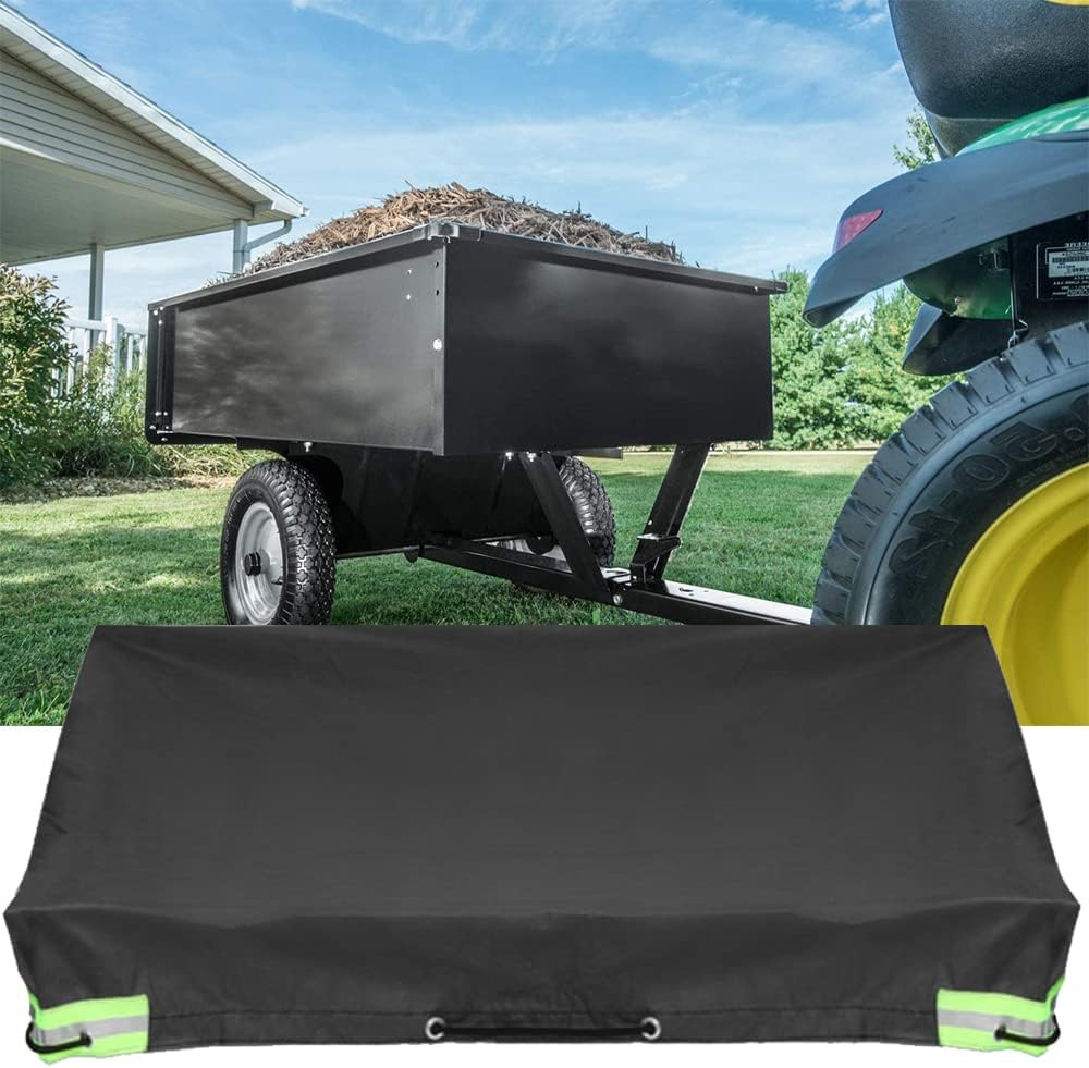Folding Black Garden Cover - 86.6x49.5in, Waterproof, Compatible with Lawn Tractors, Utility Wagons, Dump Carts, RV Trailers & Campers