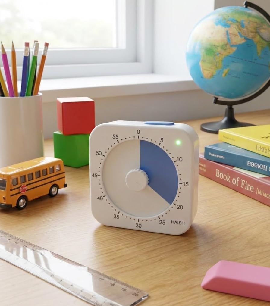 60 Minute Visual Timer for Kids - Premium Countdown Timer with Magnetic Back & Pause Function, Silent Operation for Classroom Teaching Home, Time Management Tool(Batteries Included) (Blue)