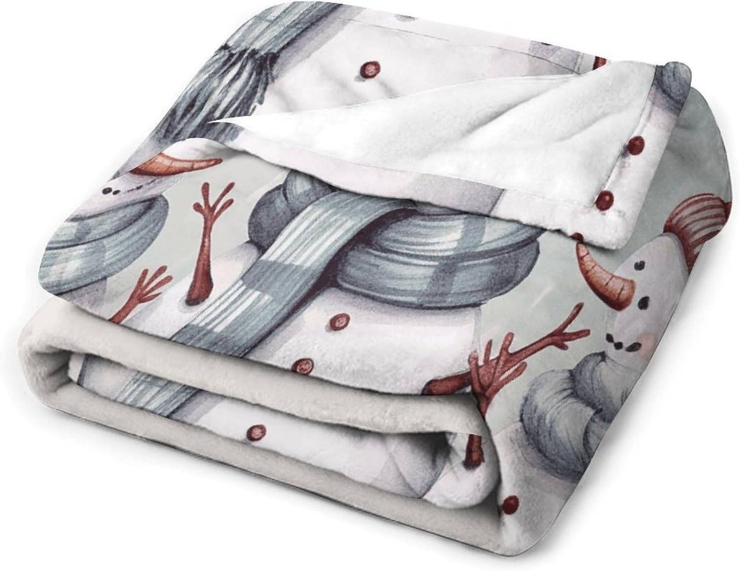 Winter Snowman Blanket Chunky Fluffy Fuzzy Bed Blankets Cozy Soft Warm Winter Blankets Anti-Pilling Flannel Throw Blanket for Couch Living Room Bedroom Multiple Size