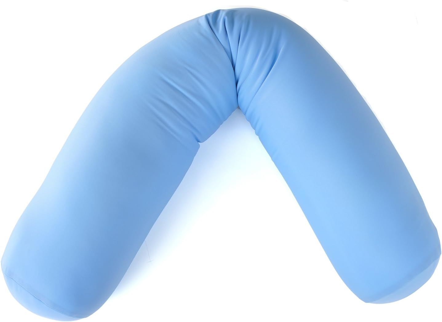 Squishy Deluxe Microbead Body Pillow with Silky Removable Cover, Extremely Huggable, Full Body Support, Keeps Spine in Proper Alignment, Doubles As a Pregnancy & Nursing Pillow, 47 X 7” (Sky Blue)