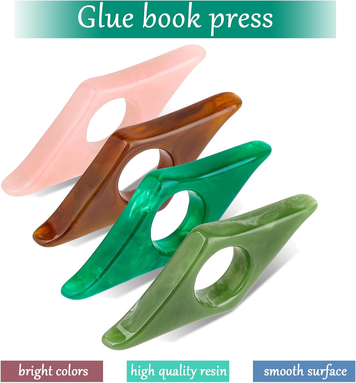 4 Pack Thumb Book Page Holder Personalized Resin Book Thumb Page Holders for Reading Lovers Bookmark Holder Book Reading Accessories Gift for Christmas, Thanksgiving Day, Classmate, Teachers