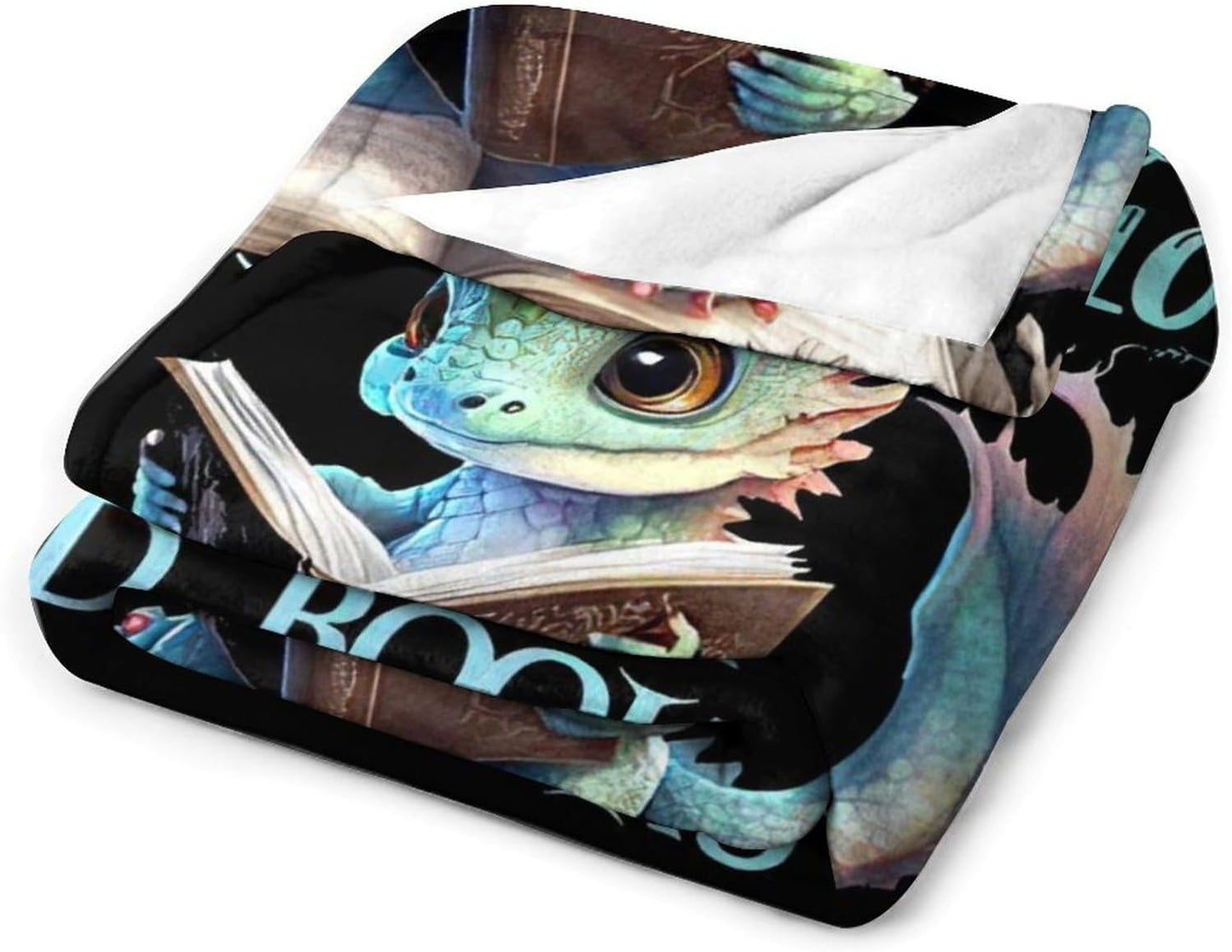 Just A Girl Who Love Dragons and Book Blanket Dragon Gifts for Girls Boys Woman Kids Reading Lover Throw Blankets Soft Blanket Warm Fleece Flannel Plush Blankets for Bed Sofa 40"x50"