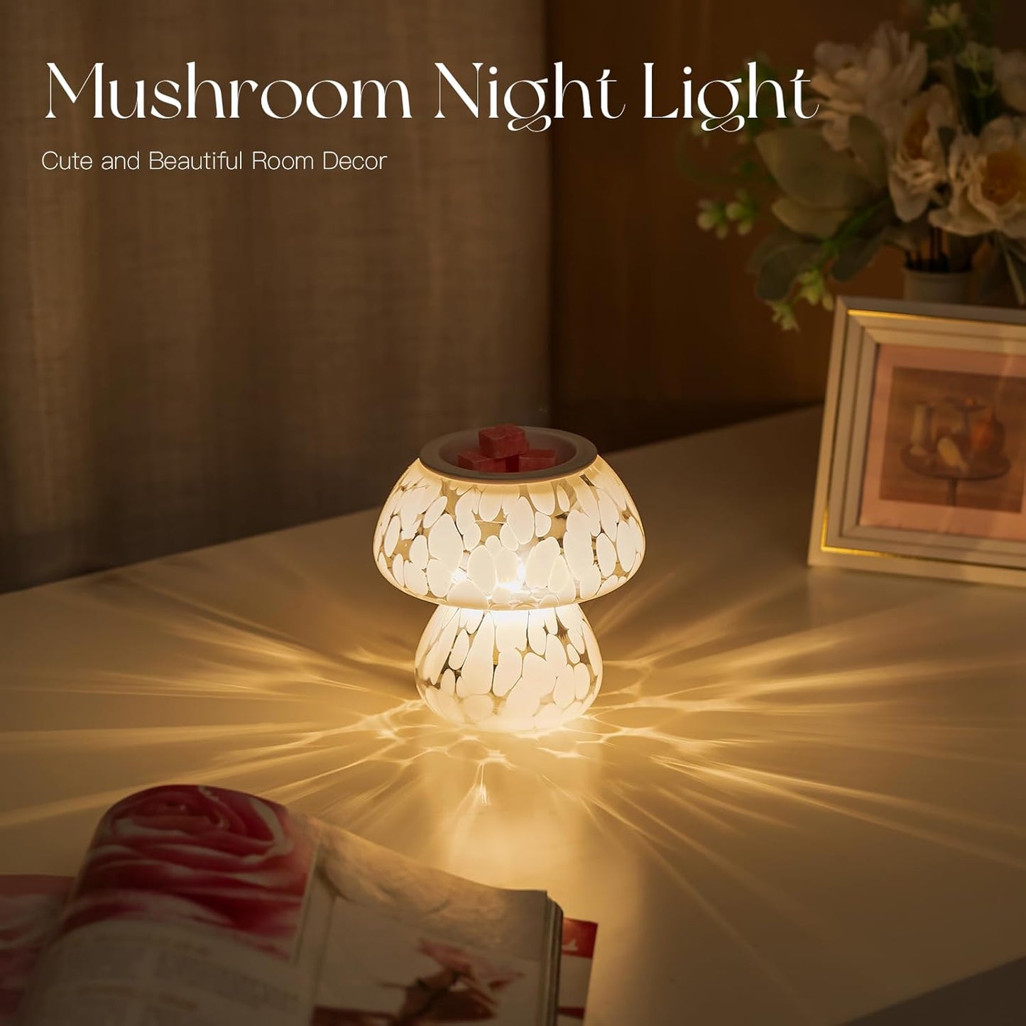 Mushroom Wax Melt Warmer: Wax Melter Warmer Cute Melter Fragrance Candle Lamp Home Decor Mothers Day Birthday Gift for Women