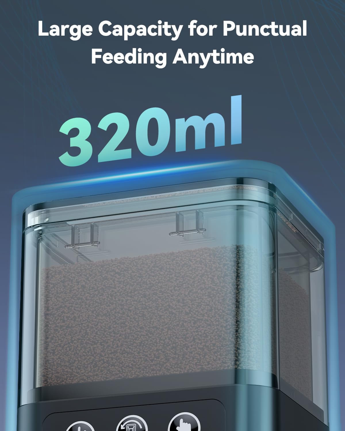 Pawfly Automatic Fish Feeder for Aquarium, Auto Vacation Timer for Fish Tank 320 ml Adjustable Food Dispenser for Powder Pellets and Granules, Battery Operated