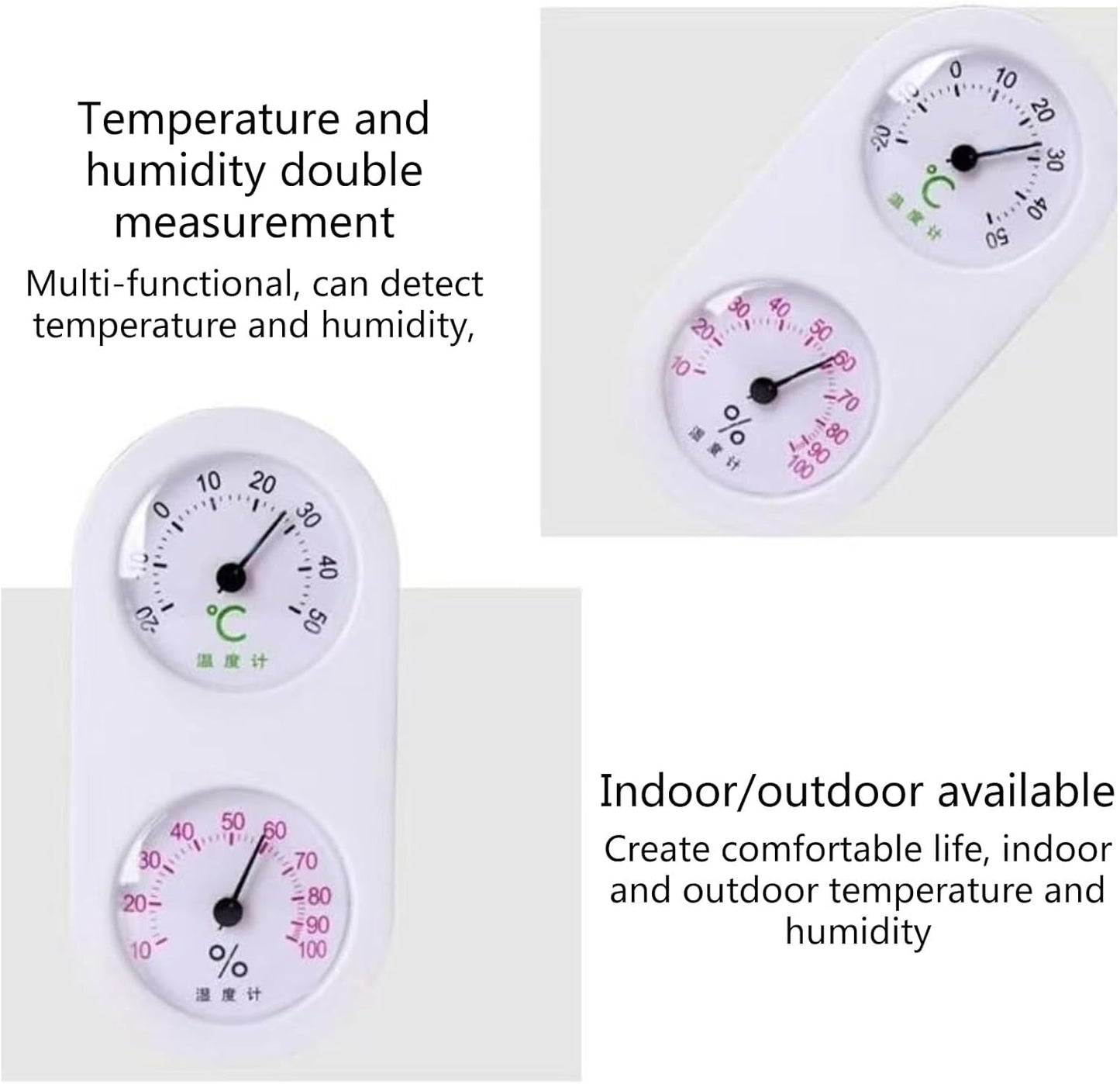 Mechanical 2 in 1 Thermo-Hygrometer HighAccuracy Hygrometer Thermometer Wall Mounted for BabyRoom, Greenhouses