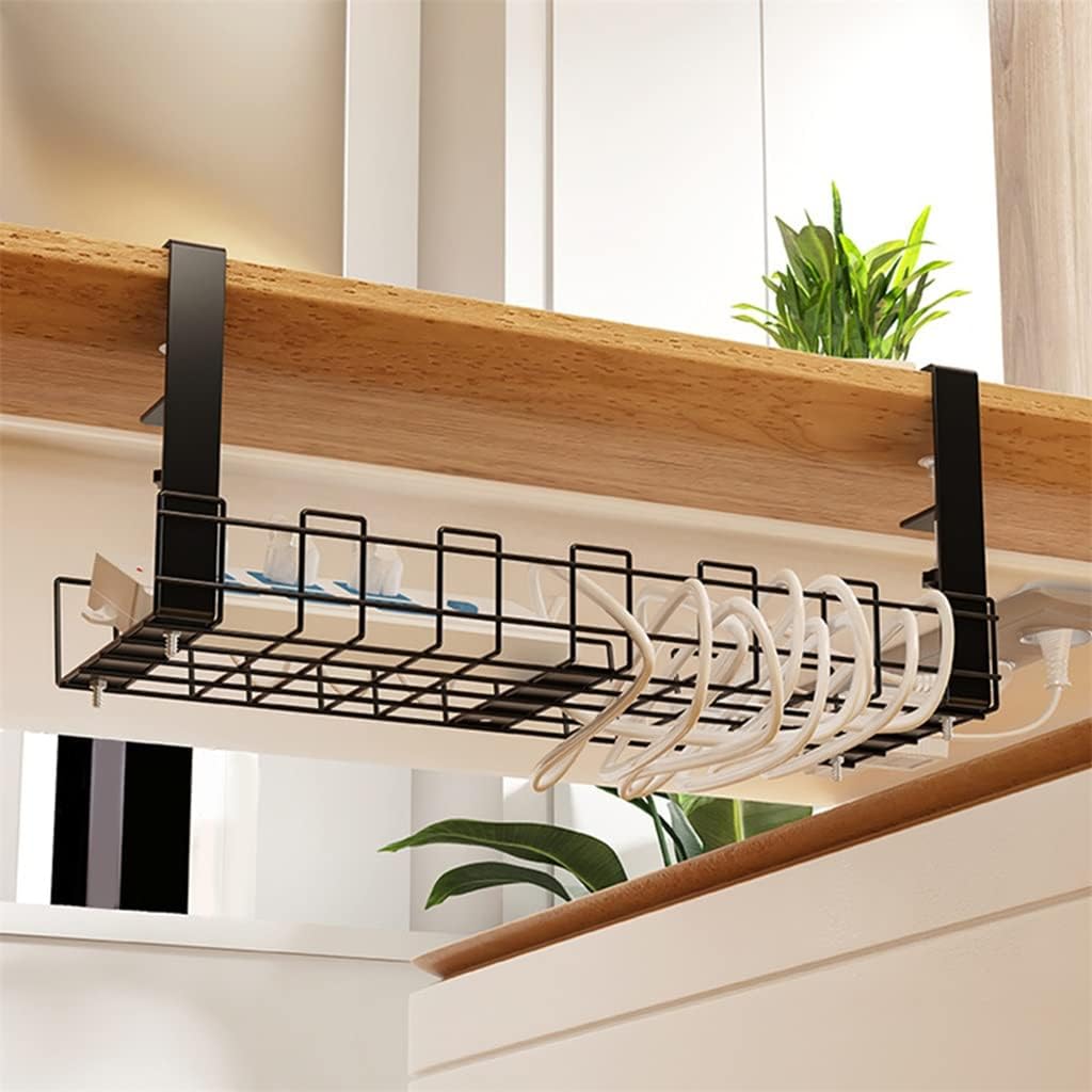Under Desk Cable Organizer Wire Management Clamp Mount Large Capacity with Screw Sturdy Office Space Saving(Scode)