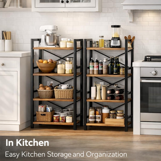 Small Bookshelf for Small Spaces, 3-Tier Industrial Bookcase with Metal Frame and Wood Shelves, Narrow Storage Shelf for Living Room, Bedroom, Apartment (4)