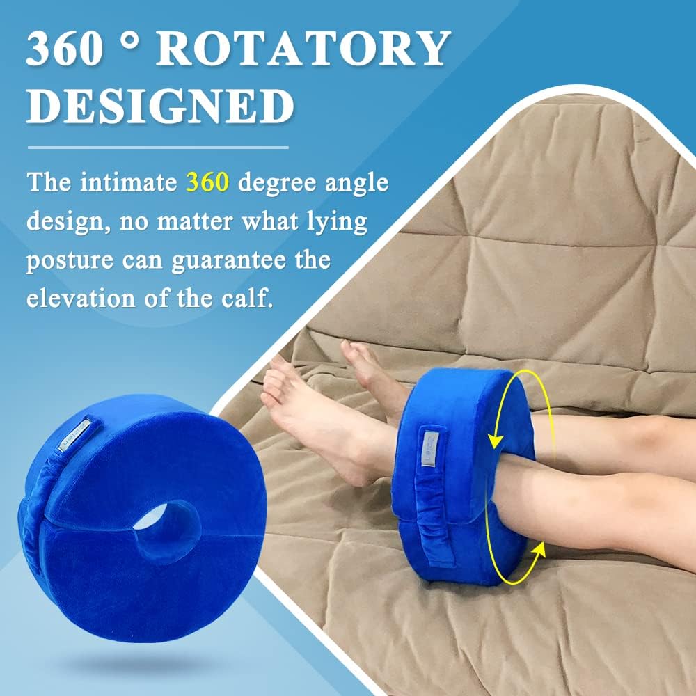 Leg Elevation Pillow Foot Ankle Elevation Leg Support Pillow to Elevate Foot Wedge Pillow Post Surgery Leg Elevator Cushion Heel Protectors for Pressure Sores Ulcer Leg Rest Pillow - Large, 1 PCS