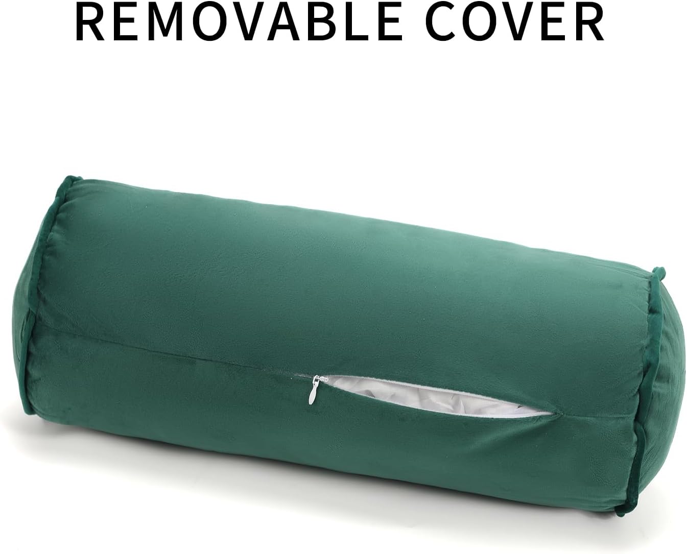 Roll Neck Pillow Velvet Round Bolster Pillow Cervical Support Pillows Neck Pain Relief Cylinder Pillows with Removable Washable Cover 16 x 6 Inch