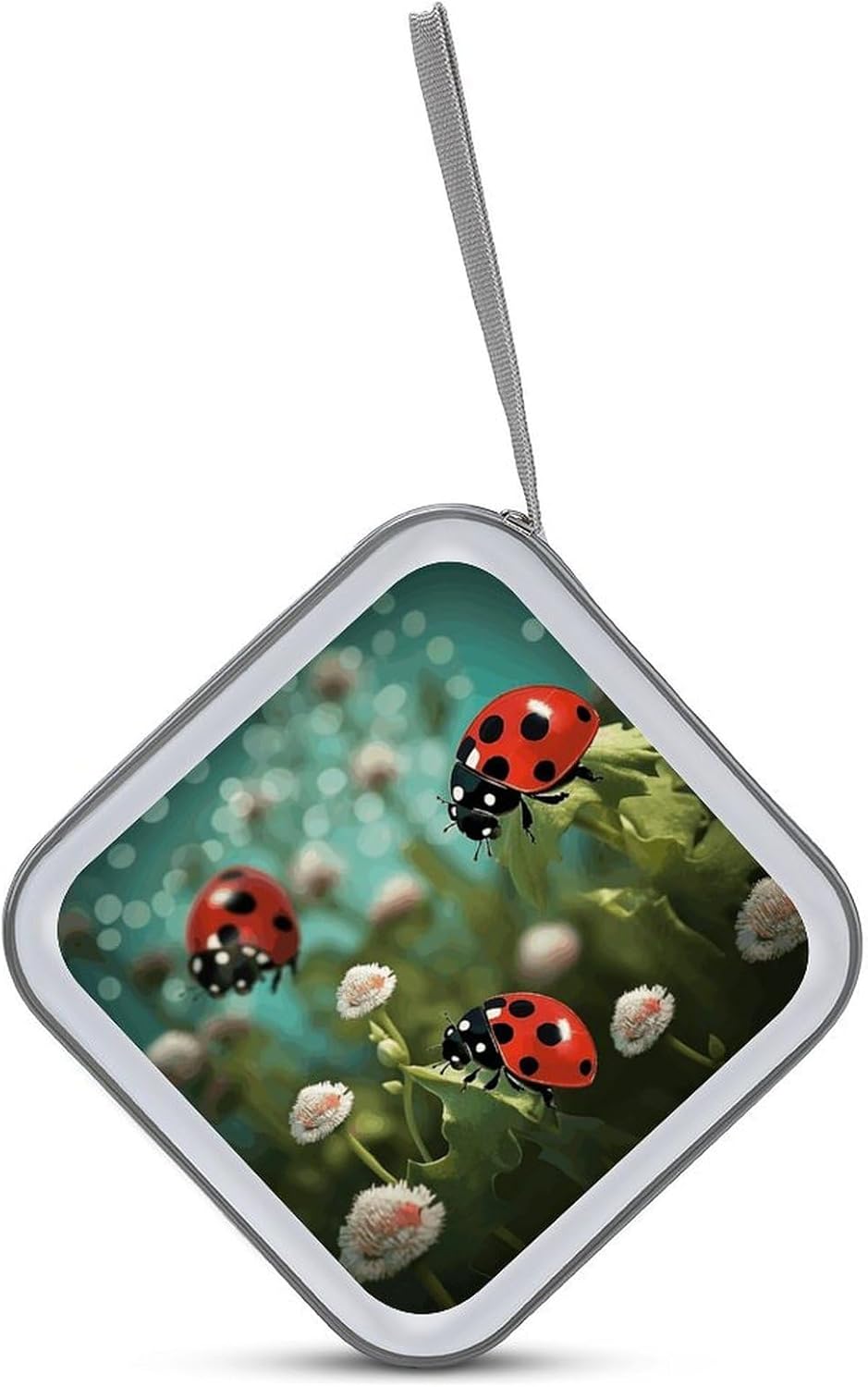 Ladybug Landscape CD Case 40 Capacity Case Zipper CD Collection Bag with Handles Cover DVD Storage Hard Plastic DVD Disc Cases Storage Binder for Car Home Office Travel