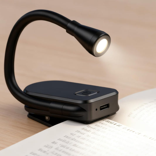 Clip on Book Light, 3 Light Colors and stepless Brightness Adjustment, 360° Flexible, Small Lightweight Clip On Book Reading Light for Studying and Reading
