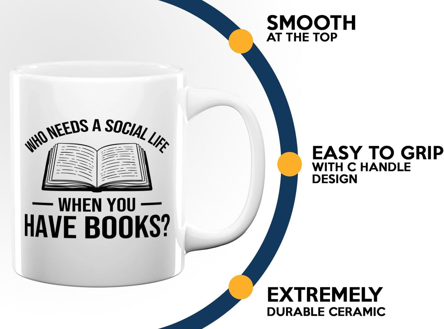 Book Lover Coffee Mug 11oz White -Who needs a - Bookworm Literature Library Book Lover Reader Booked Editor Intellectual Studious